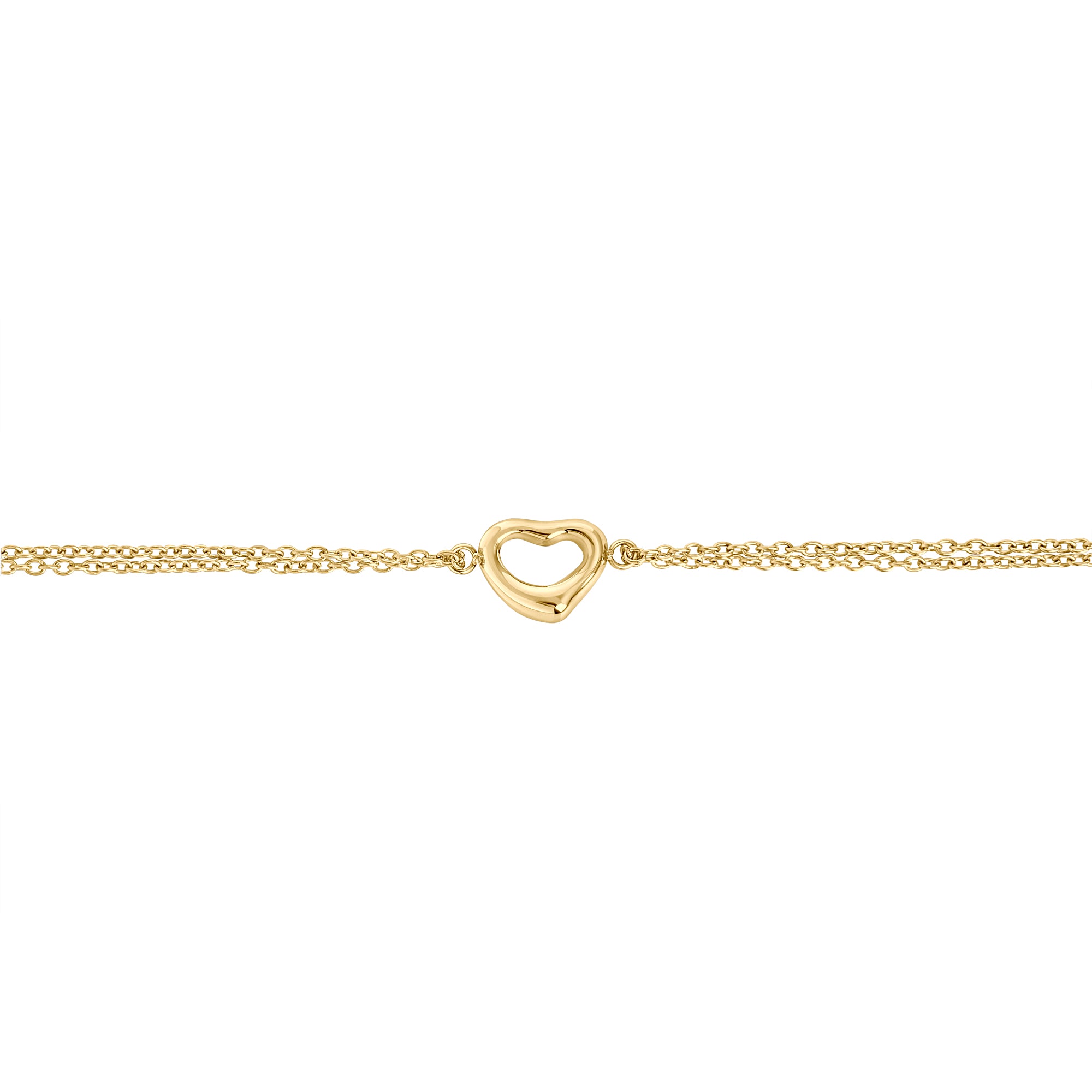 Dainty gold open heart double chain bracelet – allergy-free, waterproof & tarnish-resistant stainless steel bracelet for women, best jewelry gift for girlfriend by Mia Bijoux Canada