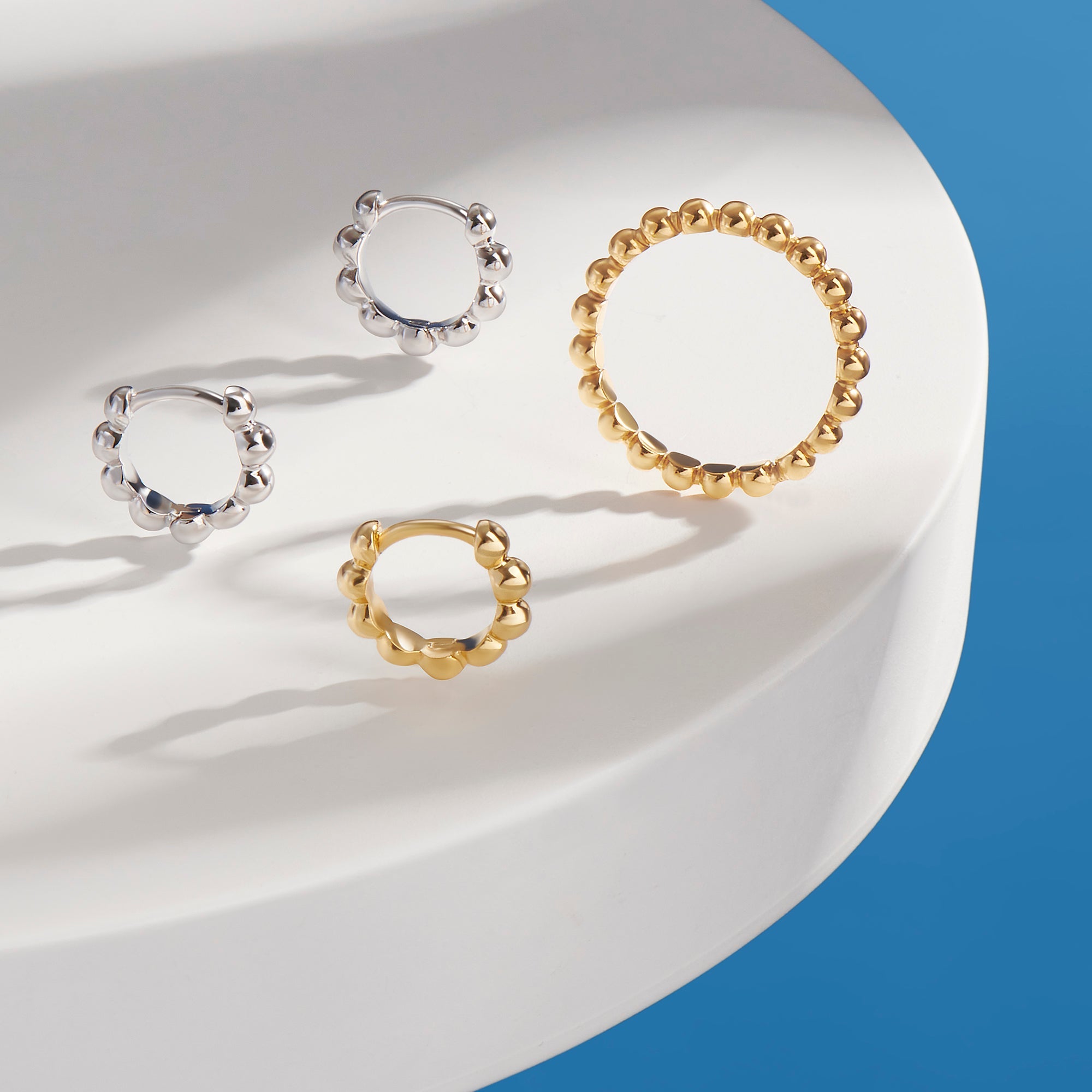 Small beads stainless steel ring bague petites billes acier inoxydable or gold argent silver MIAJWL