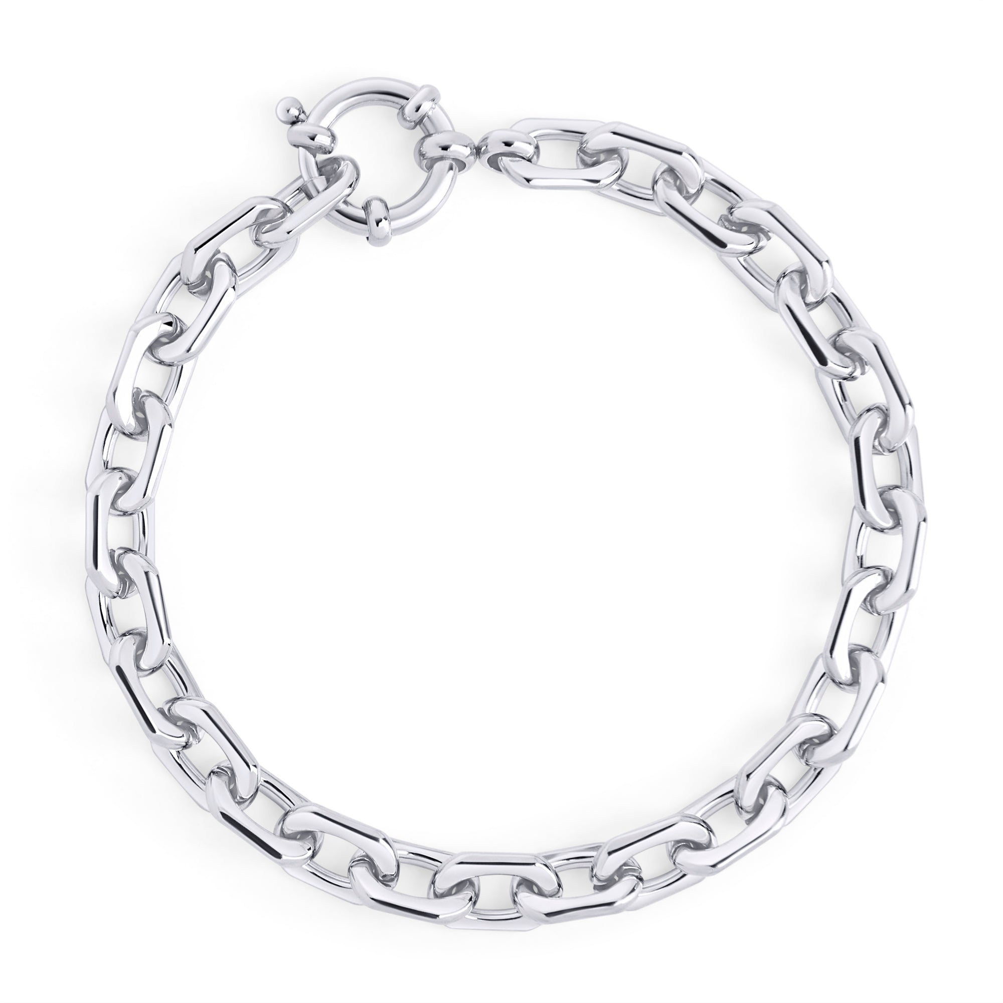 Trendy rectangle links stainless steel bracelet no allergic reaction MIAJWL