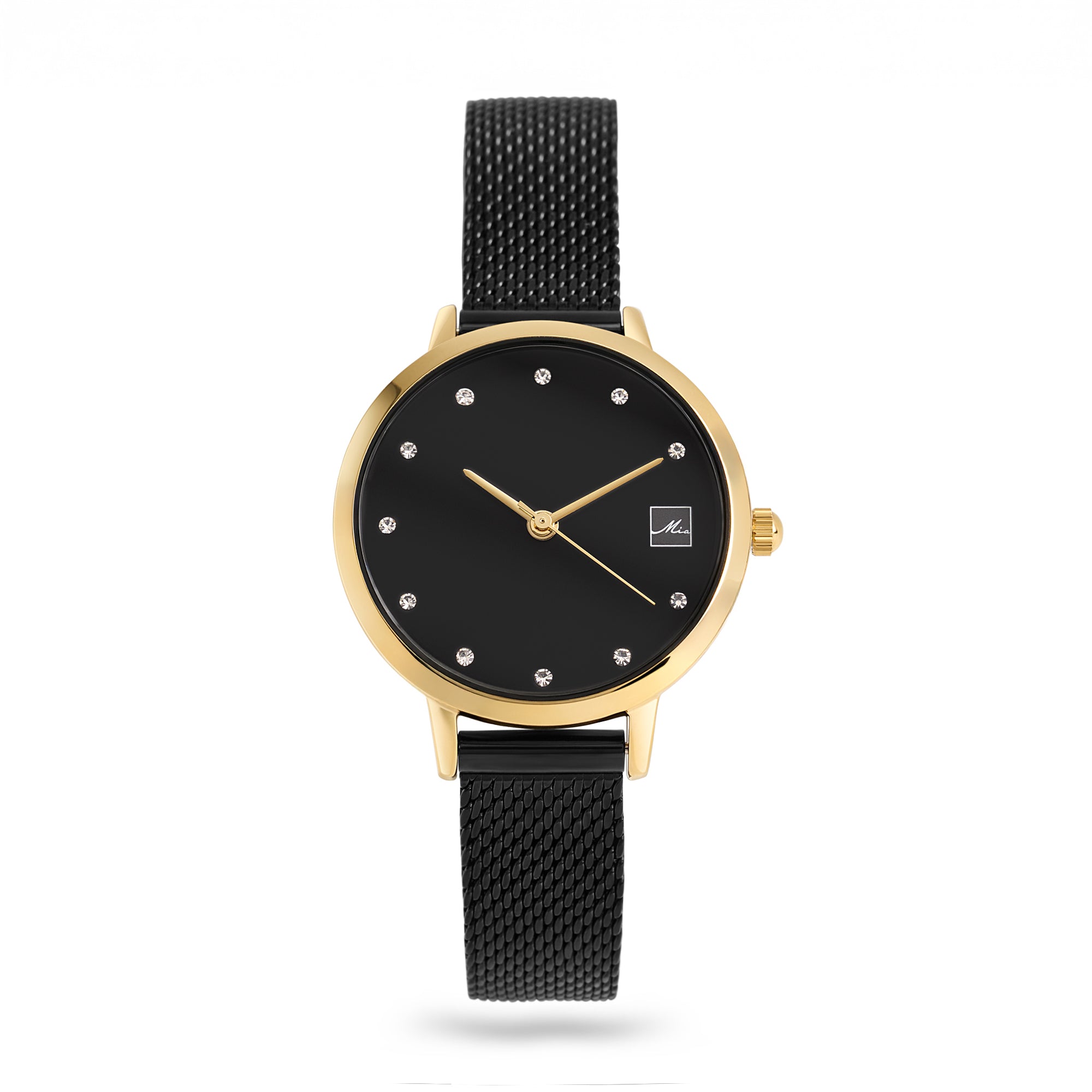 Petite montre pierres acier inox