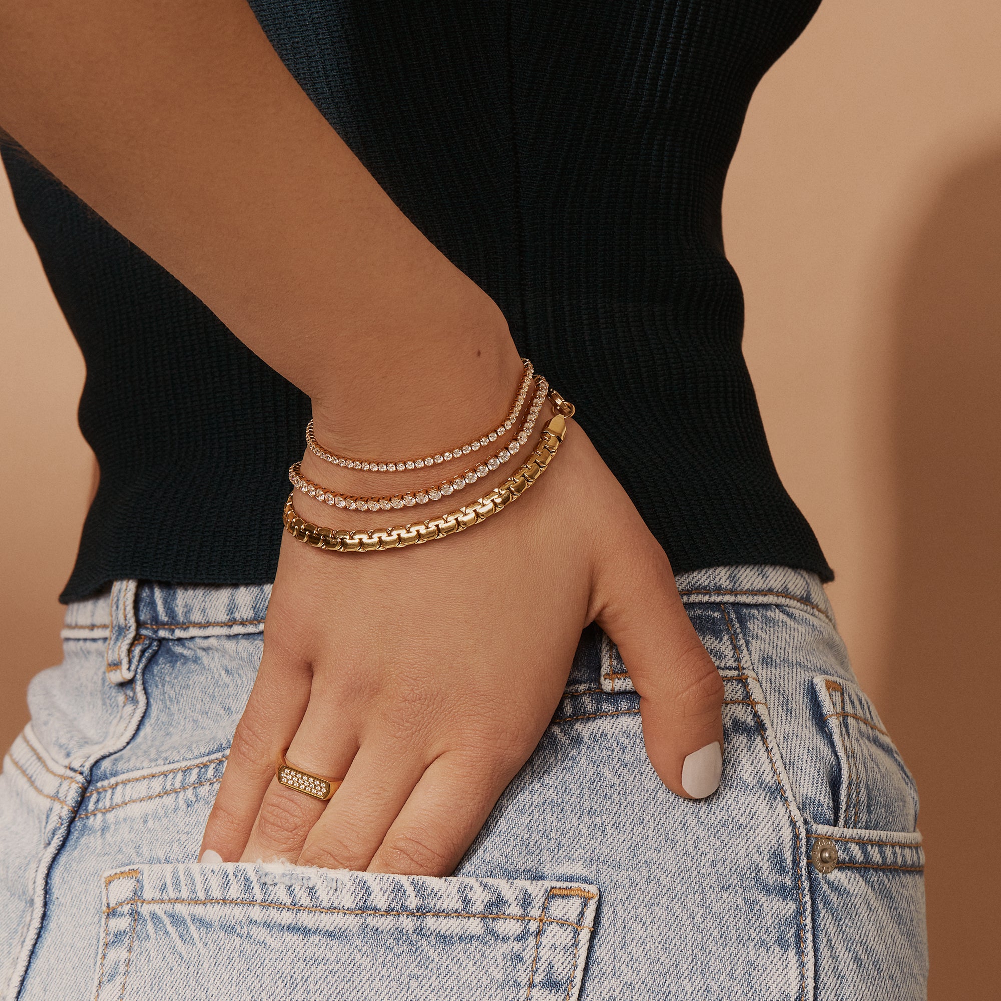 Stainless Steel tennis bracelet with stones waterproof MIA