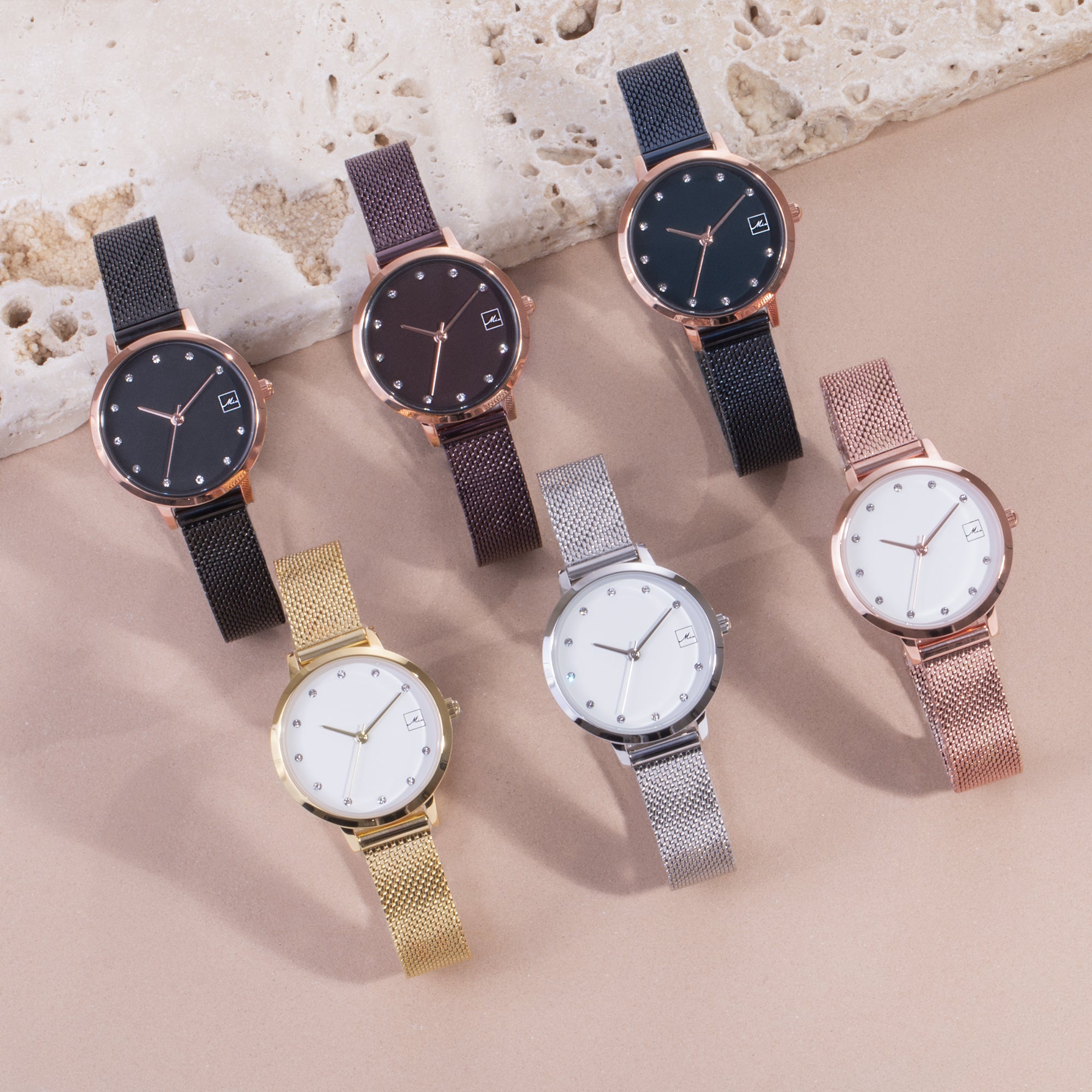 minimal small watch 30mm with stones stainless steel W119M02AR MIA Jewelry