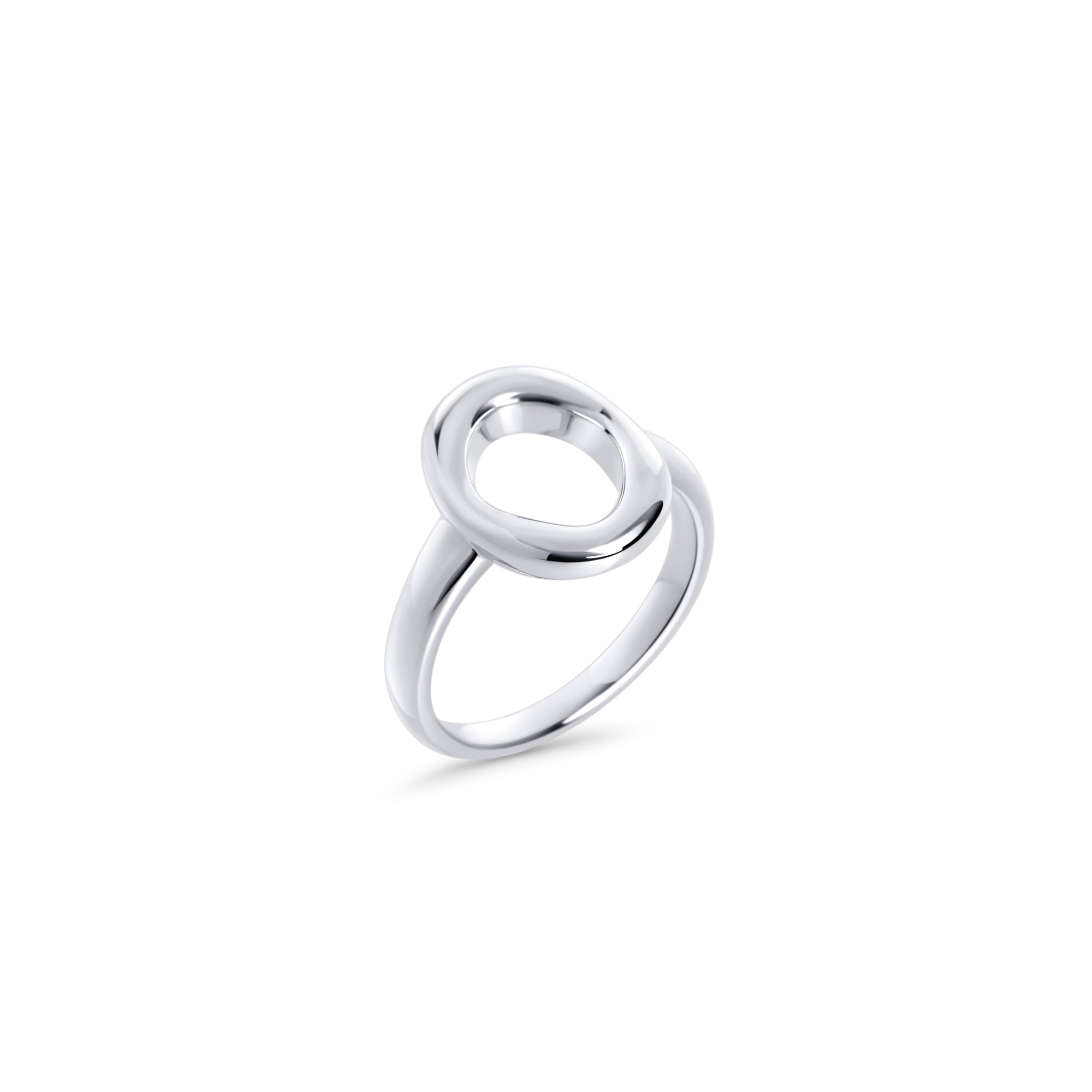 Modern oval ring in surgical stainless steel with smooth polished finish, hypoallergenic jewelry for sensitive skin, tarnish resistant, waterproof and durable for everyday wear in Canada.