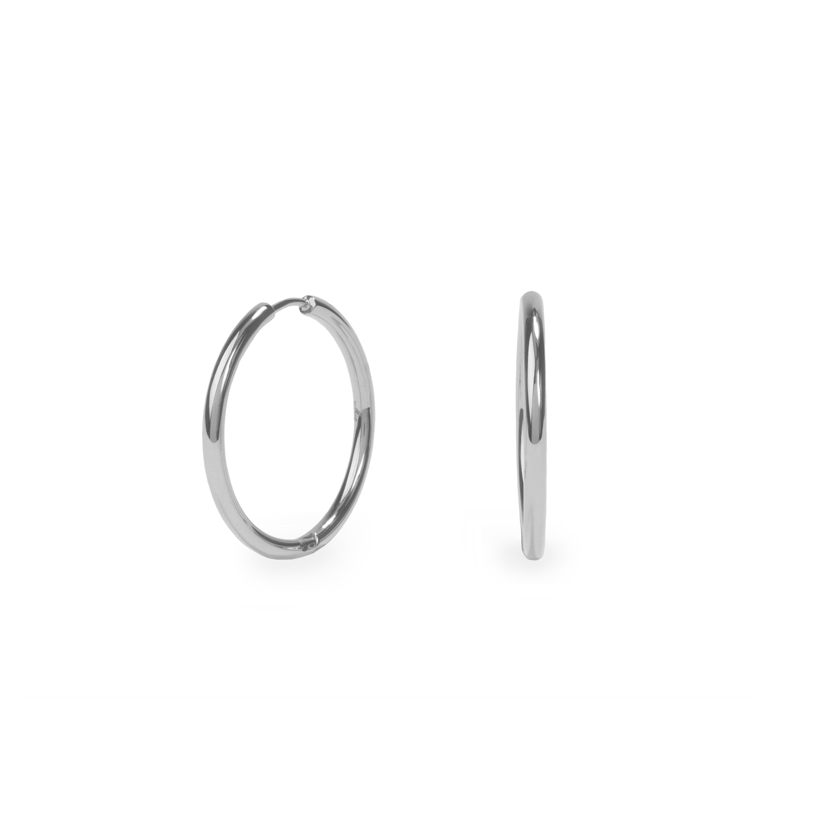 Plain stainless steel hoop earrings 20mm - Hypoallergenic & waterproof - MIAJWL