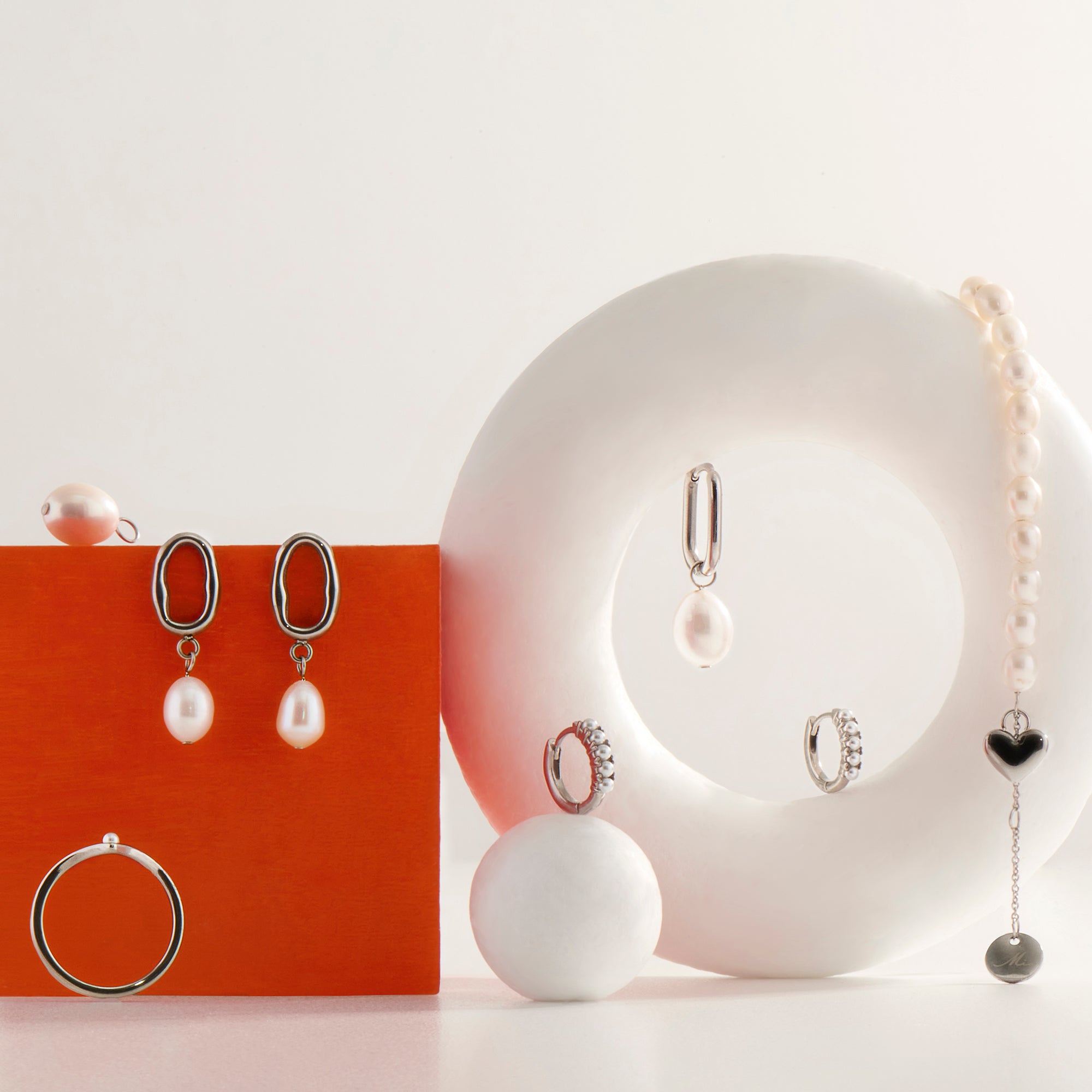Boucles dormeuses perles Opale