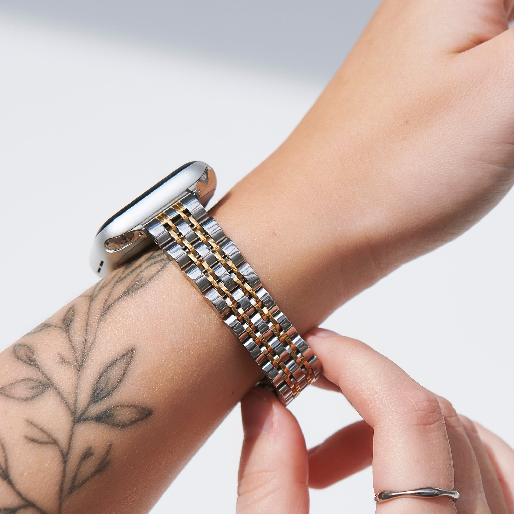 Stainless steel links apple watch bracelet montre cadran apple mailles acier inoxydable argent silver or gold MIAJWL