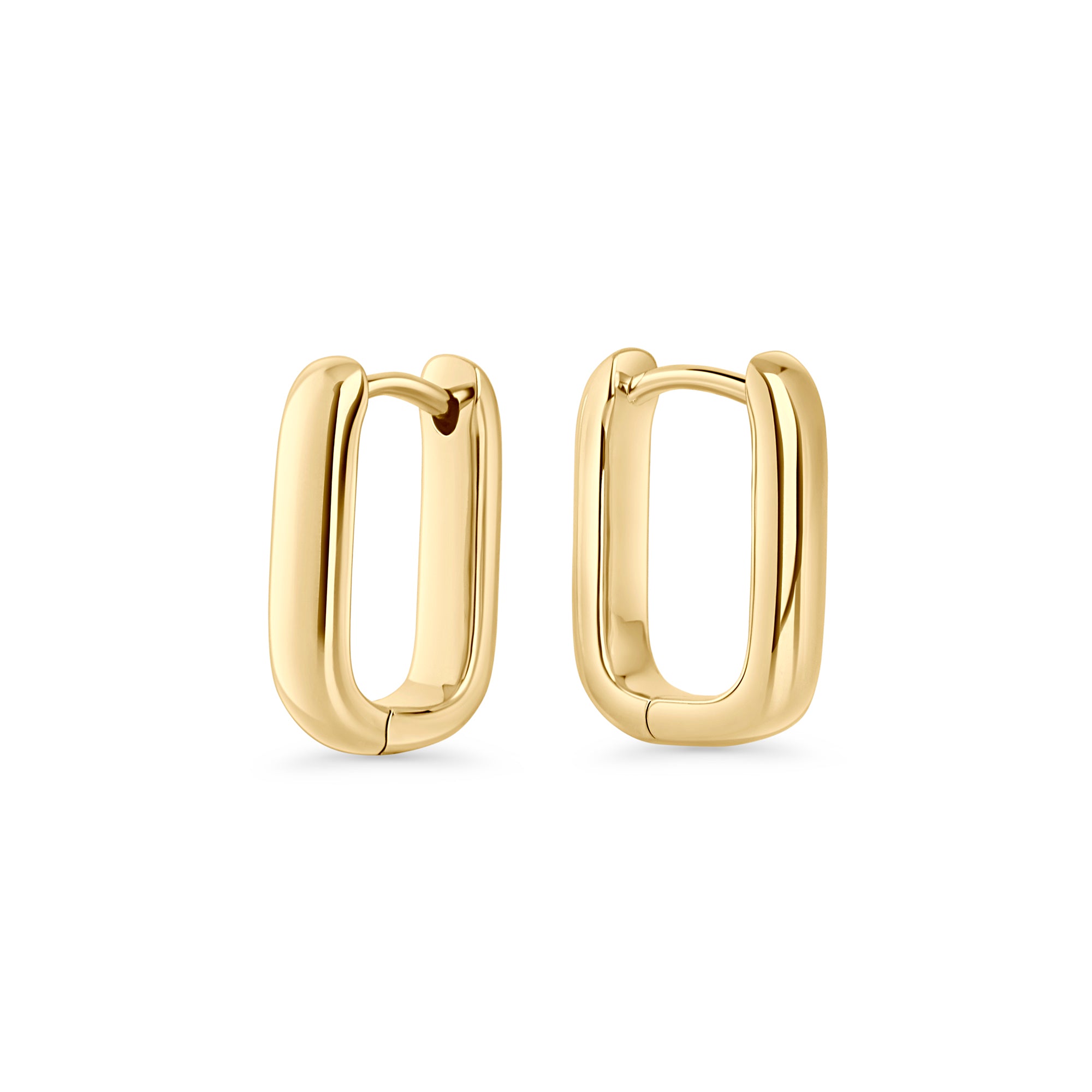 Petites boucles d'oreilles acier inoxydable or essentielles rectangle sécuritaire pour les peaux sensibles Mia Bijoux