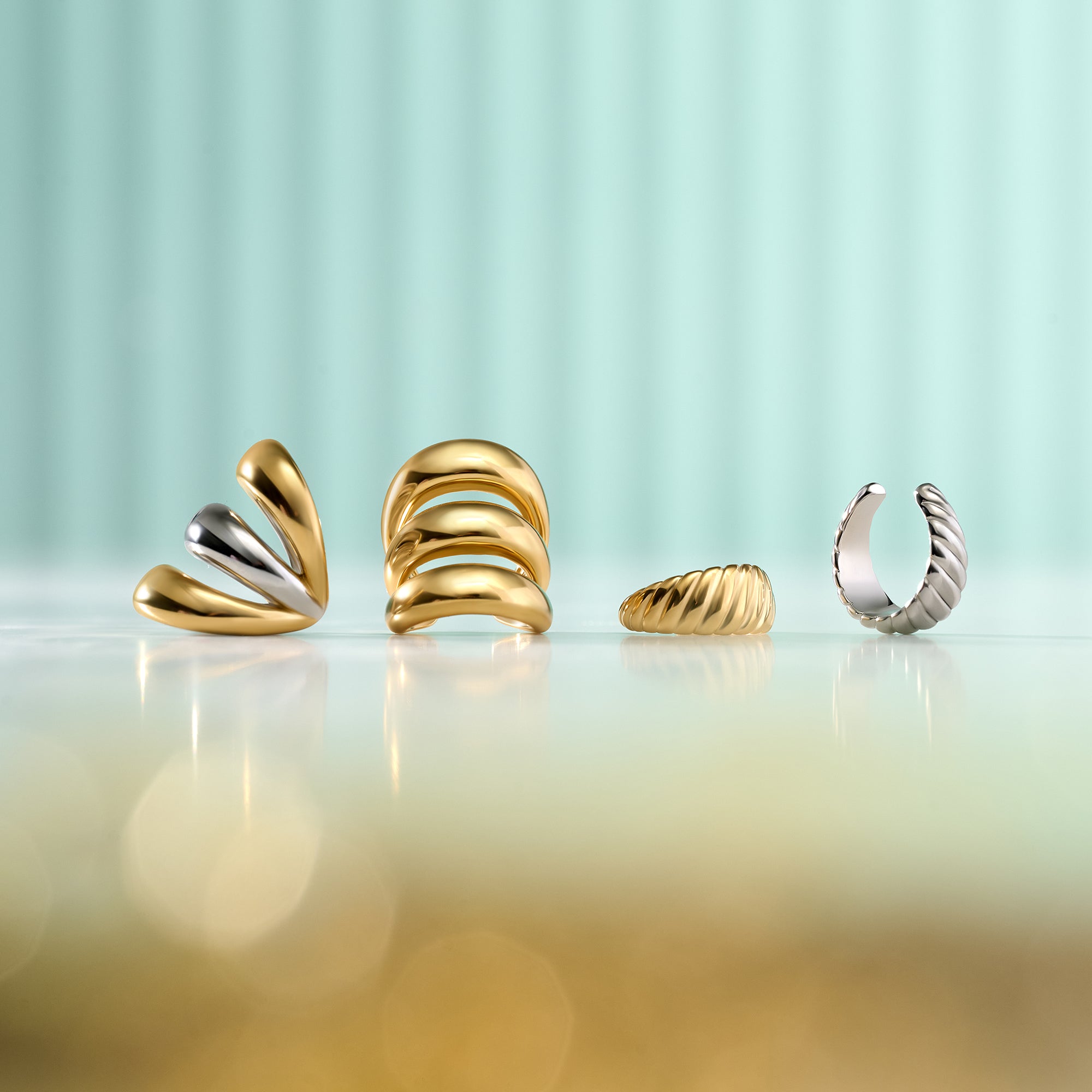 Silver twisted ear cuff, top-rated and best for sensitive ears, allergy-free and hypoallergenic surgical stainless steel, waterproof, non tarnish, safe and designed to prevent skin irritation.
