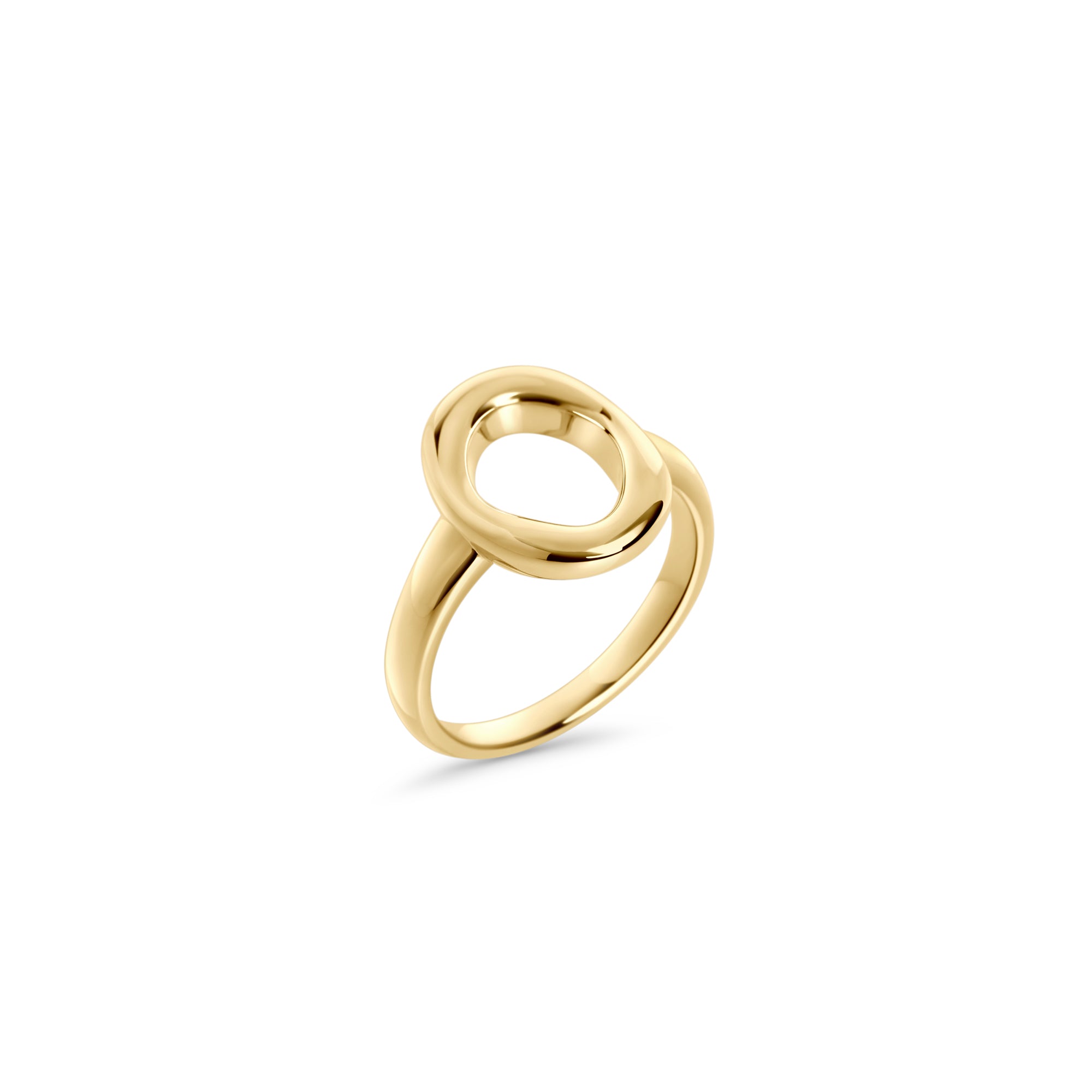 Modern oval ring in surgical stainless steel with smooth polished finish, hypoallergenic jewelry for sensitive skin, tarnish resistant, waterproof and durable for everyday wear in Canada.