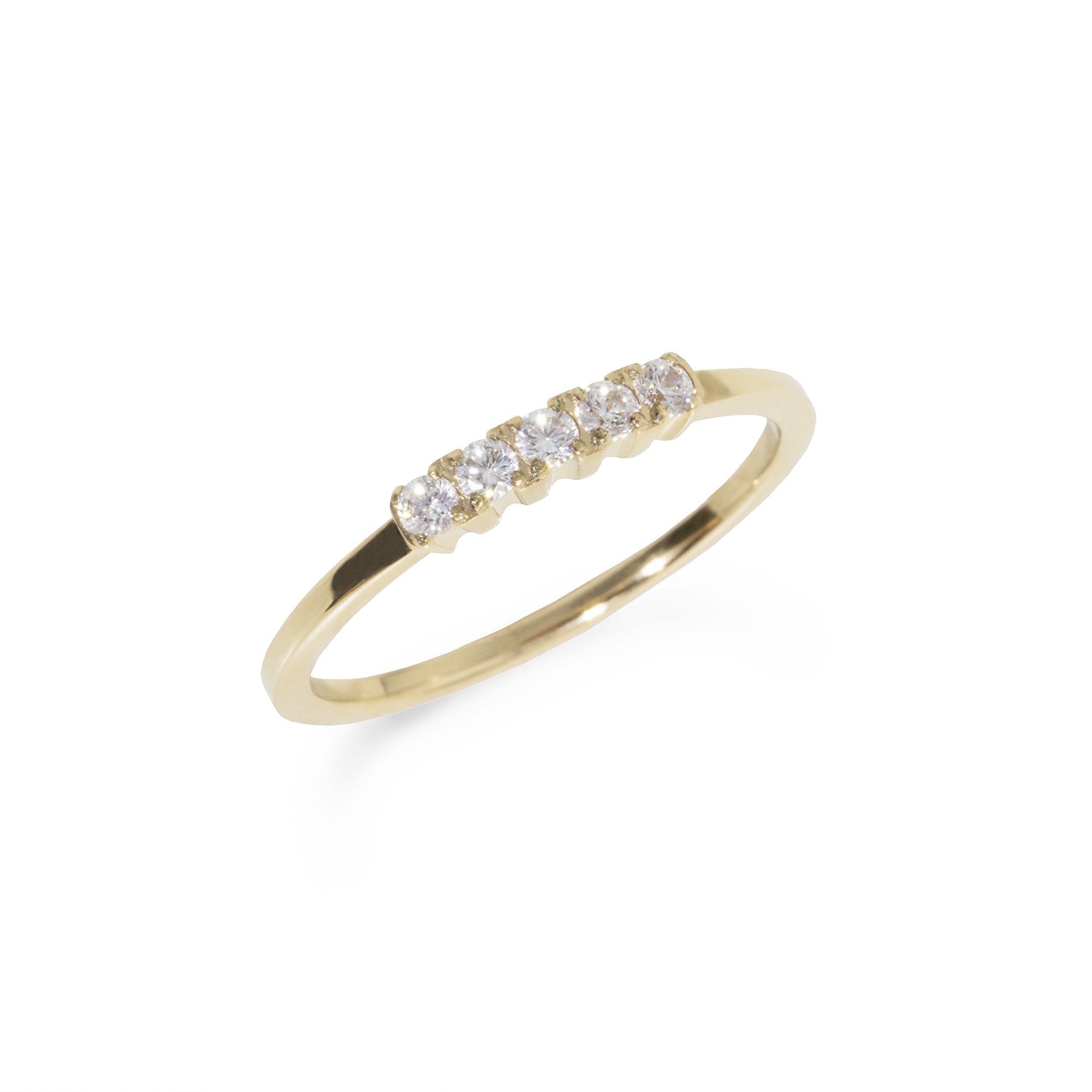 women stainless steel proposal ring 5 stones bague fiançailles pierres femme MIA T120R008