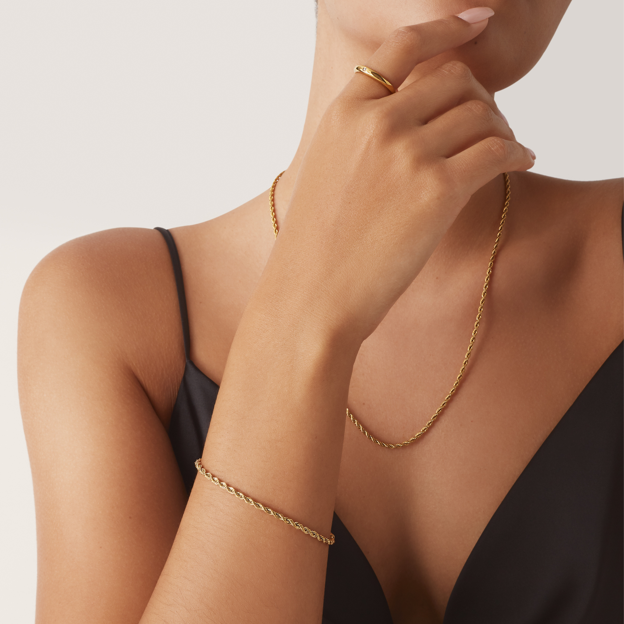 Bracelet chaîne corde torsadée or acier inoxydable sans danger pour la peau durable haute qualité anti-transpiration MIA BIJOUX