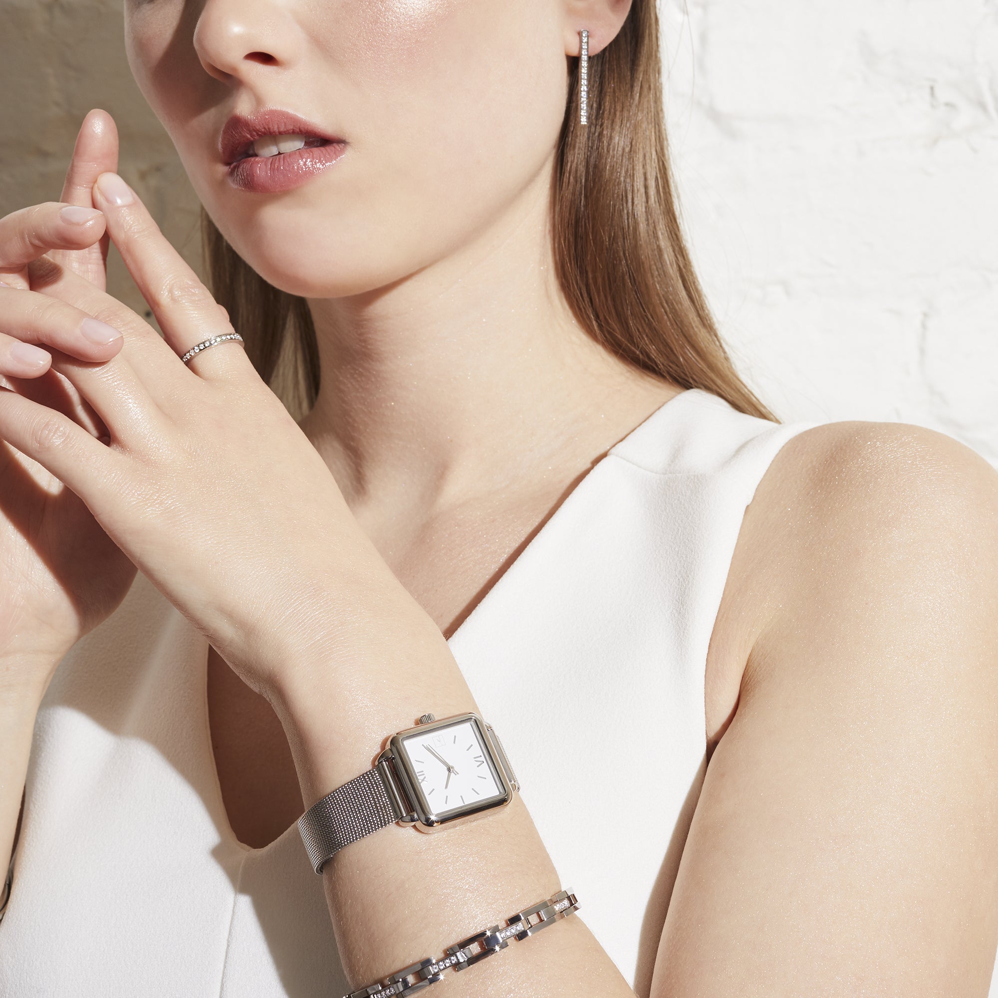 stainless steel square watch women W119M03AR MIA Jewelry
